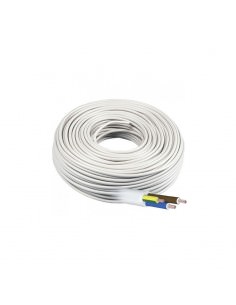 Rollo Cable Eléctrico de 100 m, PVC H05VV-F, Sección 3 x 1,5 mm2, Color  Blanco