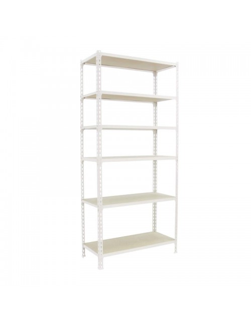 Estantería Metálica Maderclick Megaplus 6/300 2500 Blanco/Madera