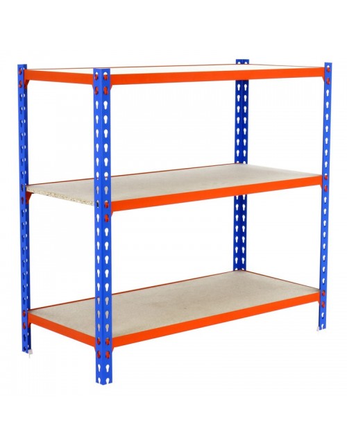 Estantería Metálica Maderclick Plus 3/400 1000 Azul/Naranja/Madera