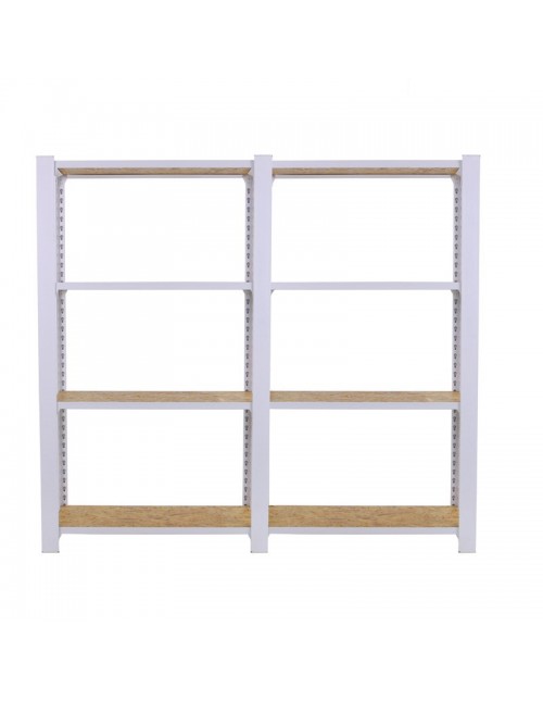 Estantería Metálica Officlick 4/300 Wood 1600 Blanco/Osb