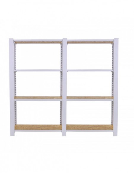 Estantería Metálica Officlick 4/300 Wood 1600 Blanco/Osb