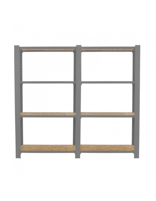 Estantería Metálica Officlick 4/300 Wood 1600 Gris/Osb