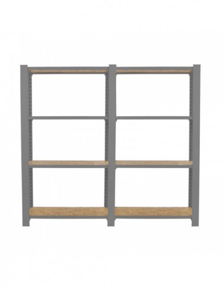 Estantería Metálica Officlick 4/300 Wood 1600 Gris/Osb