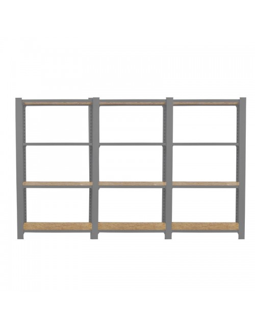 Estantería Metálica Officlick 4/300 Wood 2400 Gris/Osb