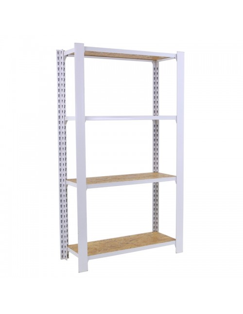 Estantería Metálica Officlick 4/300 Wood 800 Blanco/Osb