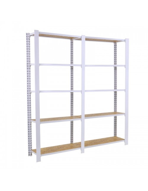 Estantería Metálica Officlick 5/300 Wood 1600 Blanco/Osb